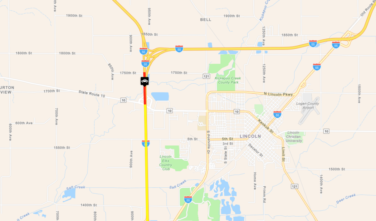 Interstate 55 near Lincoln on Feb. 3, 2025